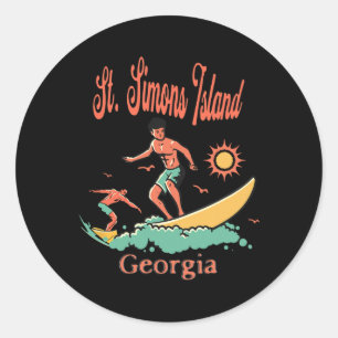 Adesivo Geórgia St. Simons Ilha Ga Surfista Surfe Pesca