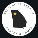 Adesivo Georgia Wedding Sticker for Treat Box, Bag<br><div class="desc">Use este adesivo para rotular as bolsas de boas-vindas ou as caixas de tratamento para seus convidados fora do hotel,  e bem-vindos à Georgia!</div>