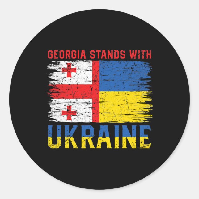 Adesivo Georgian-ukrainian Flag Flag - Friendly Countries  (Frente)