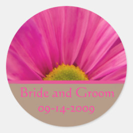 Adesivo Gérber Rosa Daisy no Selo de Envelope de Casamento