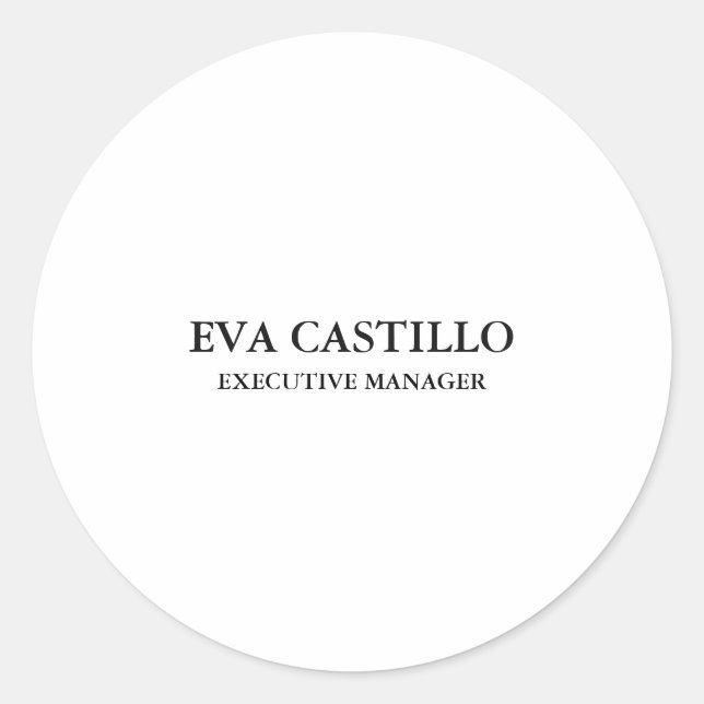 Adesivo Gerente branco simples e elegante moderno e elegan (Frente)