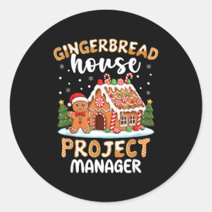 Adesivo Gerente de Projeto de Casa de Gingerbread Natal Co
