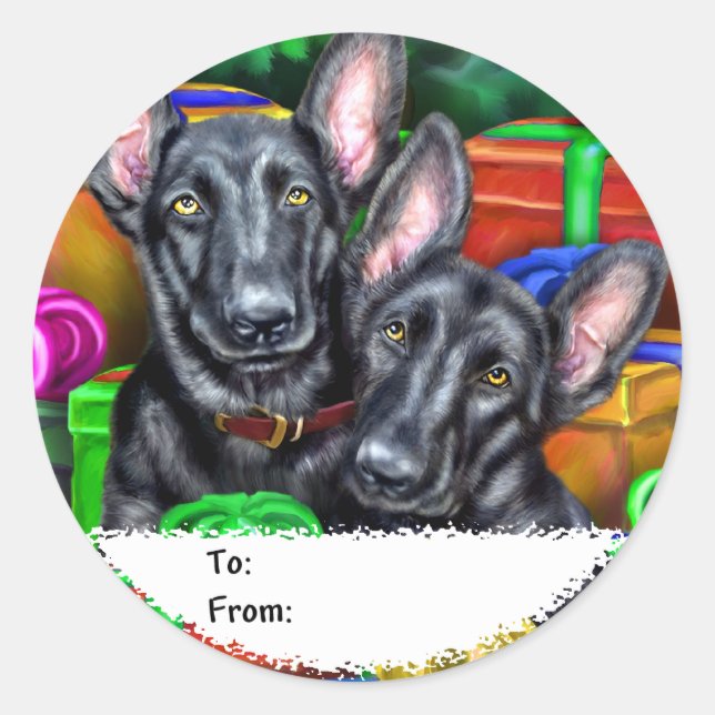 Adesivo German shepherd Aberto Ofertas de Presentes de Nat (Frente)