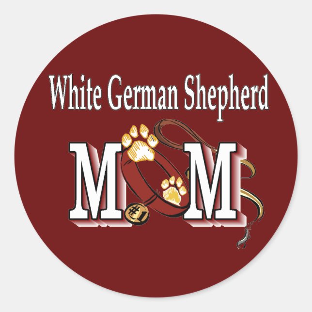 Adesivo German shepherd branco presentes da mãe (Frente)