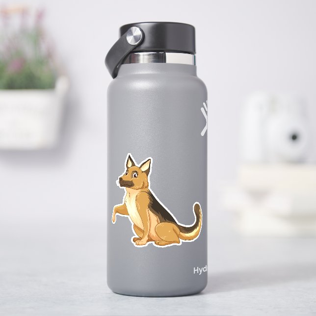 Adesivo German shepherd Cachorro Agitar Mão (HidroFlask)