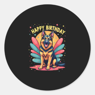 Adesivo German shepherd Cachorro Feliz Festa de Aniversári