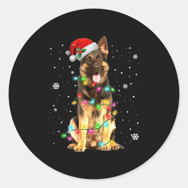 Adesivo German shepherd Cão Árvore Natal Doce Xmas Do (Frente)
