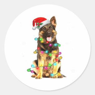 Adesivo German shepherd Cão Árvore Natal Doce Xmas Do
