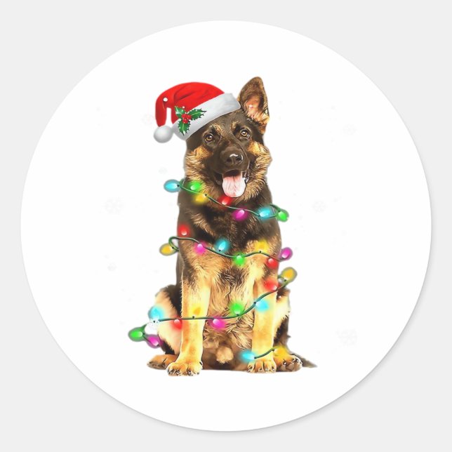 Adesivo German shepherd Cão Árvore Natal Doce Xmas Do (Frente)