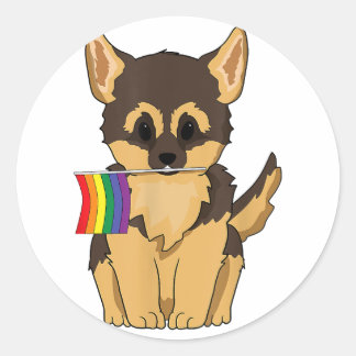 Adesivo German shepherd do Orgulho LGBT Cachorro arco-íris