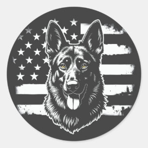 Adesivo German shepherd Dog USA American Flag 4 De Julho