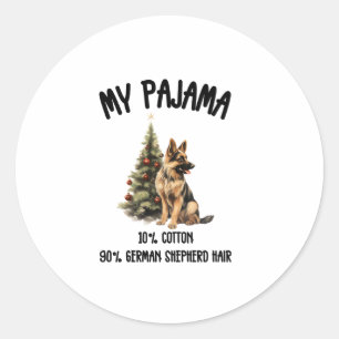 Adesivo German shepherd e Natal, Design de Cachorro Engraç