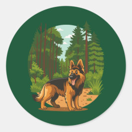 Adesivo German Shepherd Forest Adventure Dog