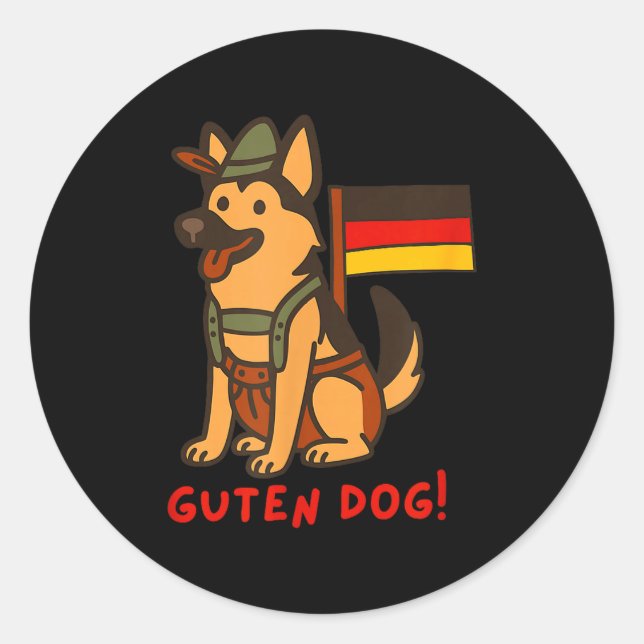 Adesivo German Shepherd Funny Beer Festival Guten Dog  (Frente)