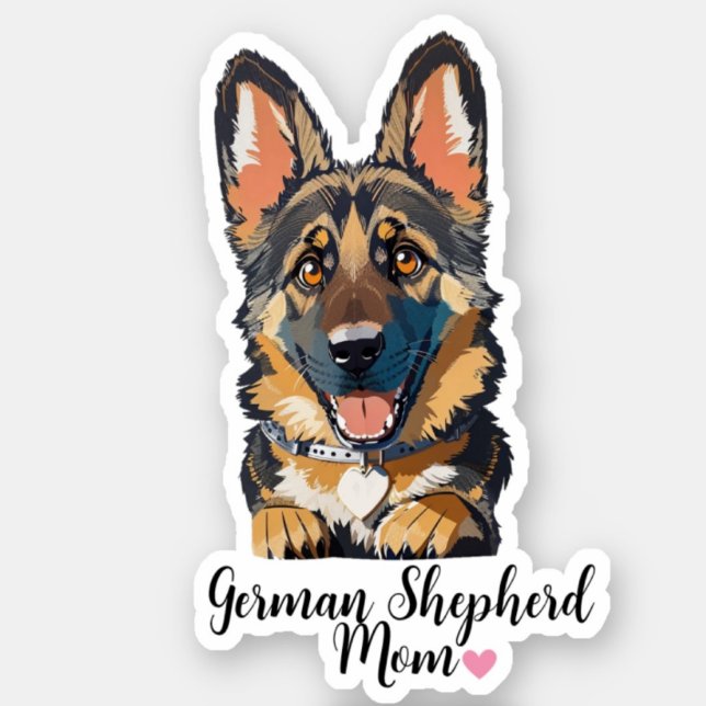 Adesivo German shepherd Mãe Heart (Criador carregado)