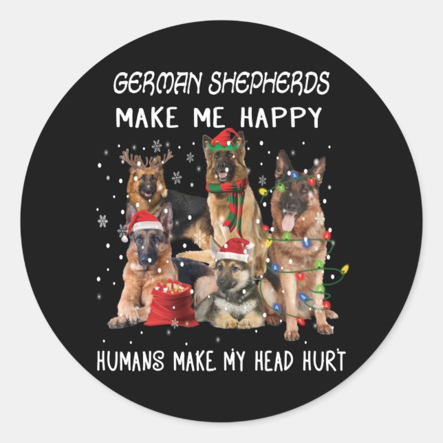 Adesivo German shepherd me fazem feliz seres humanos fazem (Frente)