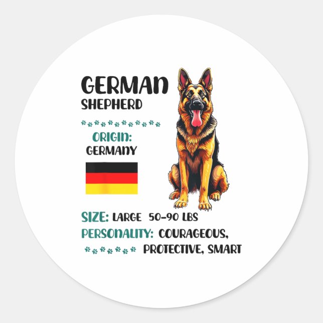 Adesivo German Shepherd Origin Funny German Shepherd Lover (Frente)