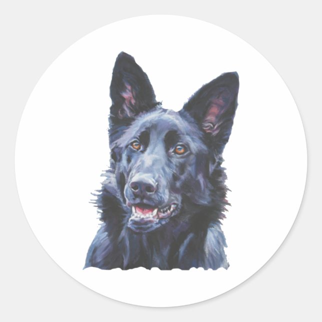 Adesivo german shepherd preto (Frente)