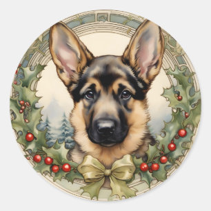 Adesivo German shepherd Puppy Vintage Vintage Stickers