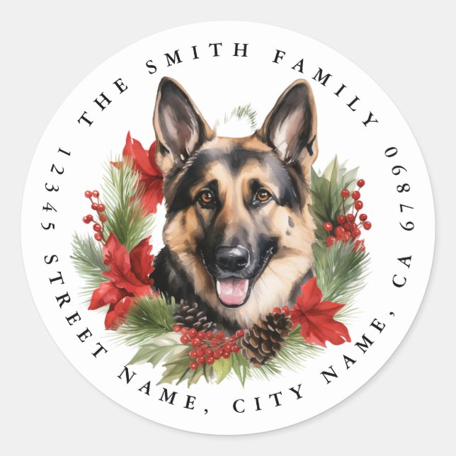 Adesivo German shepherd redondos (Frente)
