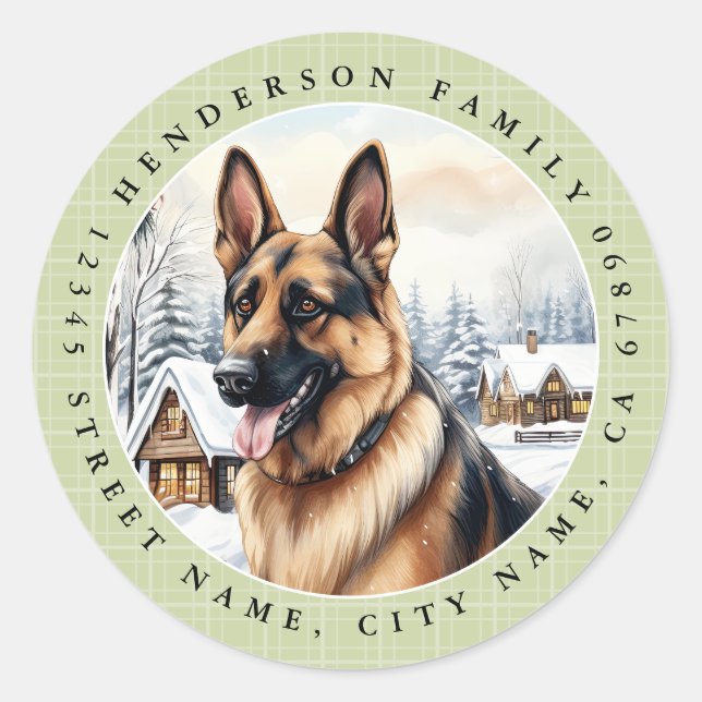 Adesivo German shepherd redondos (Frente)