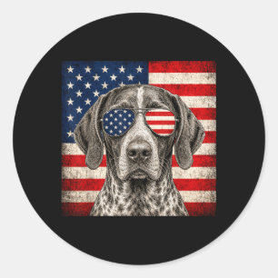 Adesivo German Shorthaired Pointer 4 de Julho Americano