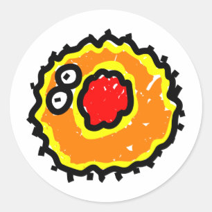 Adesivo Germe vermelho dos desenhos animados da boca