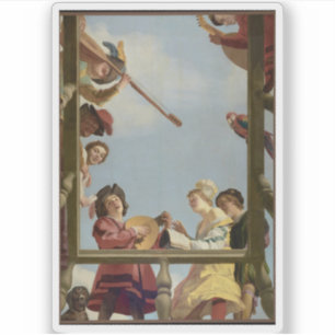 Adesivo Gerrit van Honthorst - Musical Group on a Balcony