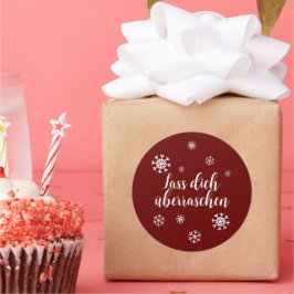 Adesivo Geschenkaufkleber - Schneesterne - dunkelrot