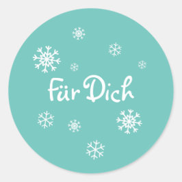 Adesivo Geschenkaufkleber - Schneesterne - türkis