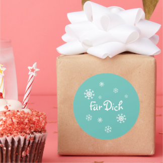 Adesivo Geschenkaufkleber - Schneesterne - türkis
