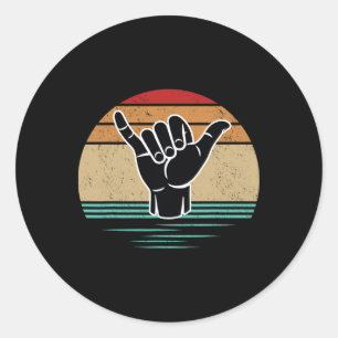 Adesivo Gesto de Mão de Surfista Engraçado Shaka Vintage R
