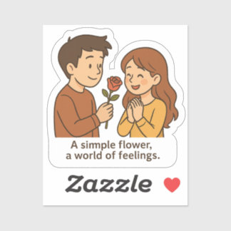 Adesivo Gesto Romântico Flor Simples