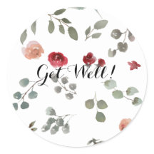 Get Well Classic Round Sticker