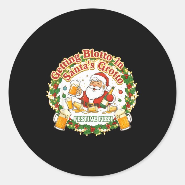 Adesivo Getting Blotto In Santa's Grotto Drunk Friends Nig (Frente)