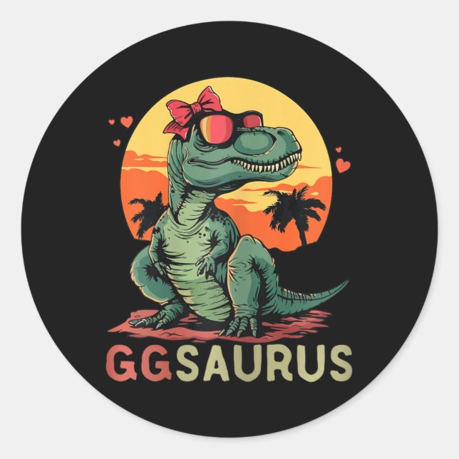 Adesivo Ggsaurus Dino Dinosaur Gg-saurus T-rex Funny Trex (Frente)