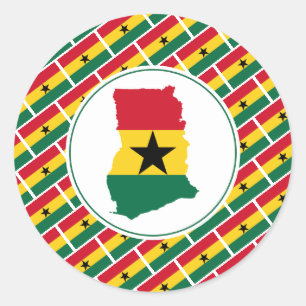 Adesivo GHANA FLAG Ghanaian Map Na moda Patriótico