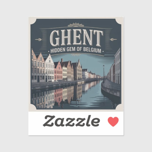 Adesivo Ghent – Hidden Gem of Belgium (Folha)