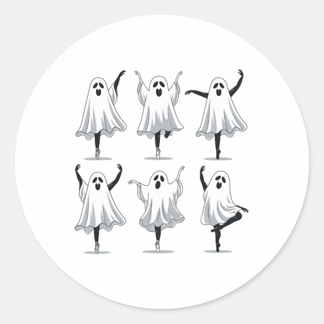 Adesivo Ghost Ballerinas Halloween Dance Balé Fa (Frente)