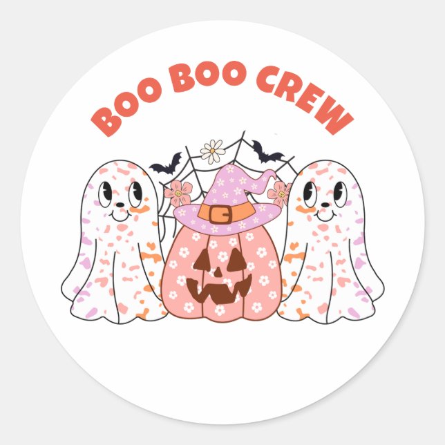 Adesivo Ghost Boo Crew Halloween Personalizado (Frente)