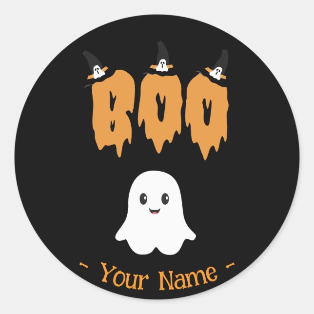 Adesivo Ghost Boo Halloween Grande Sticker (Frente)