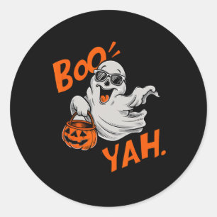 Adesivo Ghost Boo Yah Dia de as Bruxas engraçado Shirt Spo