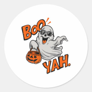 Adesivo Ghost Boo Yah Dia de as Bruxas engraçado Shirt Spo