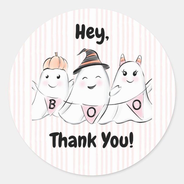 Adesivo Ghost Boos no Halloween, rosa-claro (Frente)