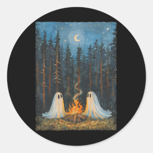 Adesivo Ghost Campfire Camping Lover Forest Gothic Hallowe
