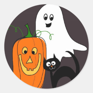 Adesivo Ghost Cat e Pumpkin para o Dia das Bruxas