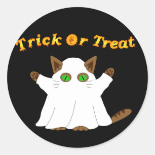 Adesivo Ghost Cat Trick ou Tratar
