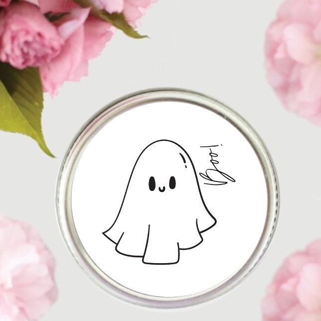 Adesivo Ghost Clássico de Halloween de Boo Bonito Ilustrad (Criador carregado)