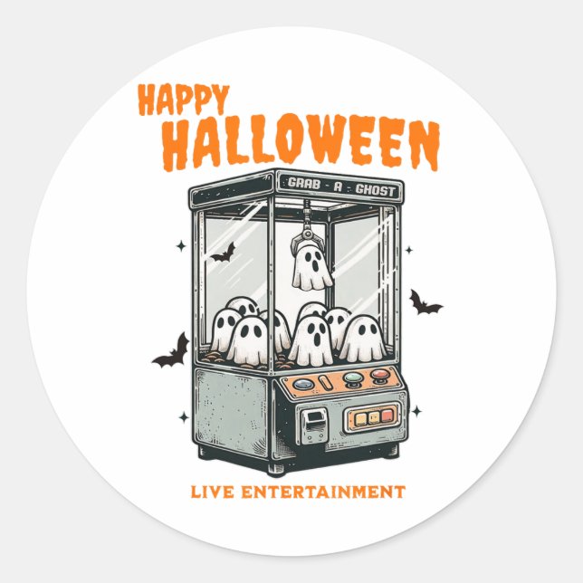 Adesivo Ghost Claw Game Happy Halloween (Frente)