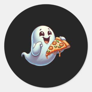 Adesivo Ghost Comendo Pizza Homens de Halloween Mulheres C